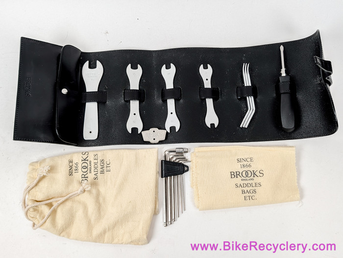RARE Brooks Tool Roll w/ Tool Kit: Black Leather Bag (NEW) - Bike