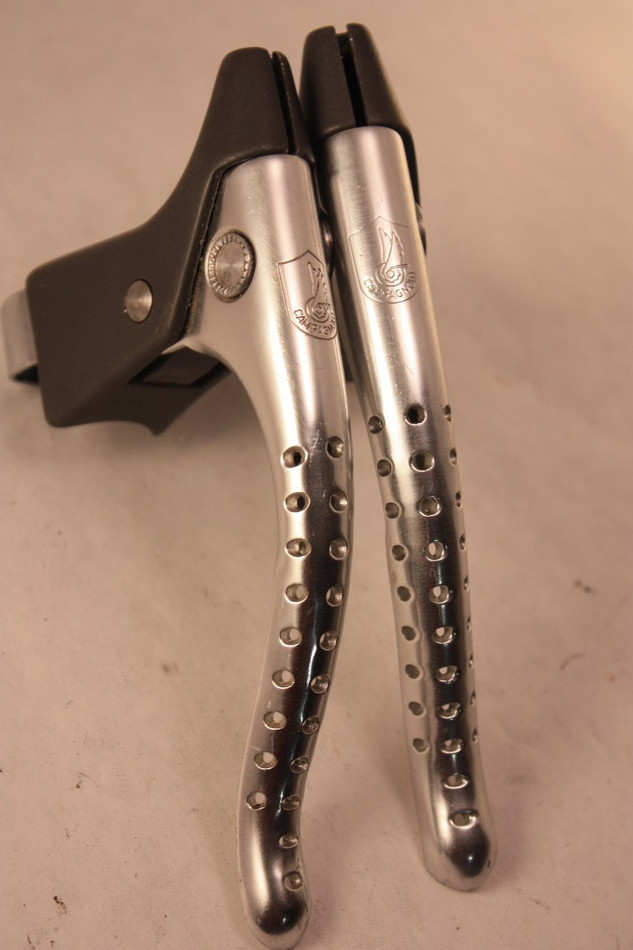 Campagnolo Victory Brake Levers Drilled, White Hoods, 22.2mm Clamps