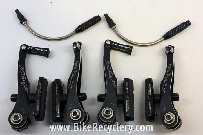 TRP CX9 Linear Pull V-Brake Set: Cyclocross, Black - Bike Recyclery