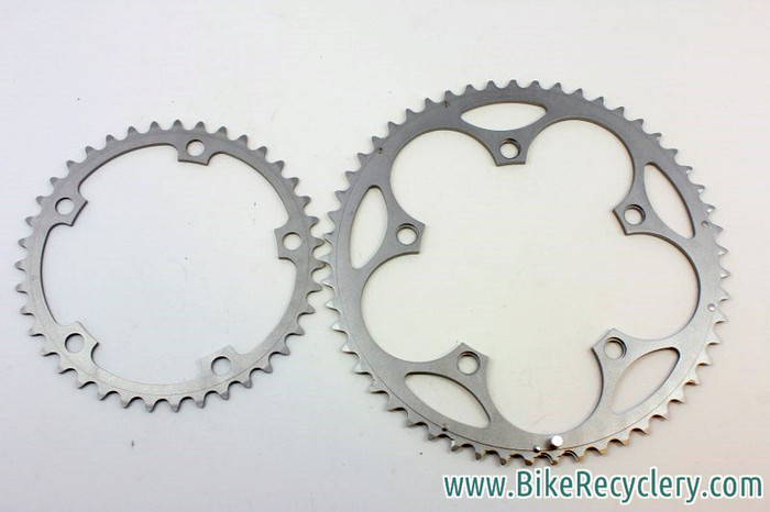 NOS Shimano 9 Speed Road Chainring Set: 130mm BCD, 53T & 39T, Grey ...
