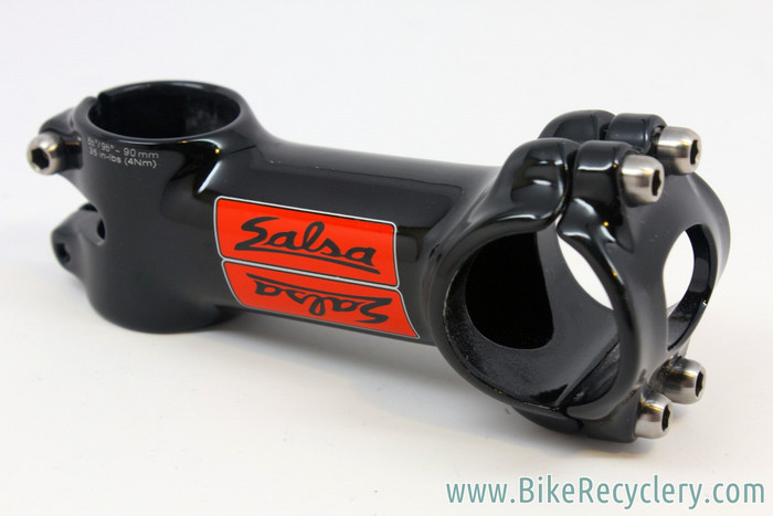Salsa Pro Moto 1 Ti SUL Threadless Stem: 90mm x 31.8mm, Black/Red