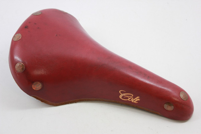 Brooks Colt Special Leather Saddle: Rasberry Red - Bike Recyclery Brooks Colt Special Leather Saddle: Rasberry Red - Bike Recyclery