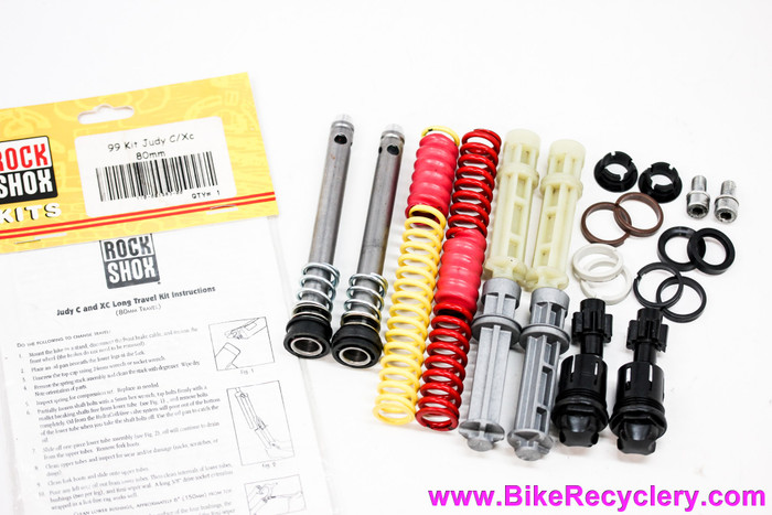 NOS/NIB Rockshox Judy Long Travel Rebuild Kit + Top Caps: 80mm