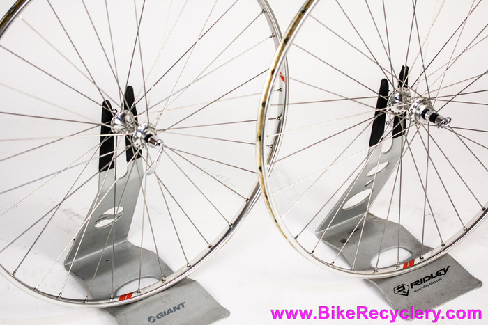 NOS Campagnolo Record Crono / C-Record Wheelset: Tubular - 36H x 126mm -  Skewers - Polished/Red - RARE (Take Off, w/ Storage Damage)