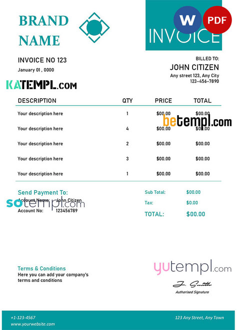 # unity future bank universal multipurpose bank account reference template in Word and PDF format