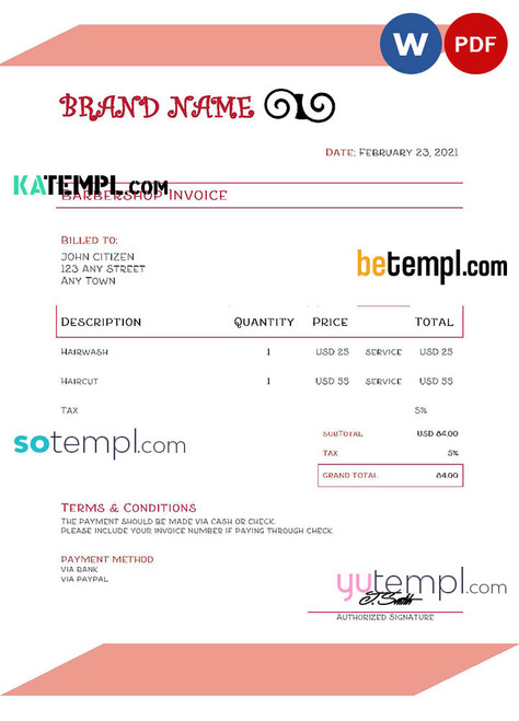 # define curl universal multipurpose invoice template in Word and PDF format, fully editable