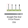 Carbide Burs. FG-556 OS Straight Flat-End X-Cut Fissure. Pack of 100/Bag