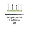 Carbide Burs. FG-559 OS Straight Flat-End X-Cut Fissure. Pack of 100/Bag