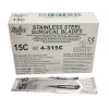 Miltex #15C Sterile Stainless Steel Surgical Scalpel Blade, Box of 100 blades