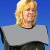 Palmero Adult Cling Shield Pano-Cape Apron, Grey Vinyl with grey binding, 23