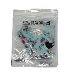 The Life Mask, 1pc, Non-medical, Blue Background with Rose Pattern - Overstock