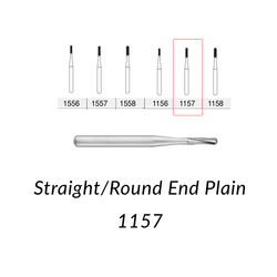 SS White Carbide Burs. FG-1157 Straight Round End Plain. 10 pcs.