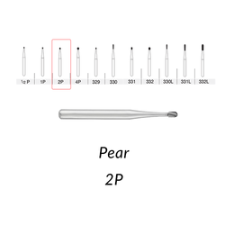 SS White Carbide Burs. FG-2P Pear Shape. Clinic Pack of 100 pcs/bag