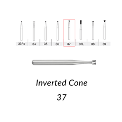 SS White Carbide Burs. FG-37 Inverted Cone. 10 pcs.