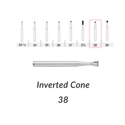 SS White Carbide Burs. FG-38 Inverted Cone. 10 pcs.