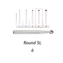 SS White Carbide Burs. FG-6-SL Round. 5 pcs.