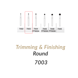 SS White Carbide Burs. FG-7003 12 Blades Round Trimming & Finishing. 5 pcs.