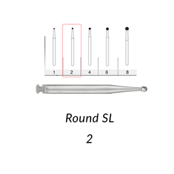 SS White Carbide Burs. RA-2-SL Round. 5 pcs.