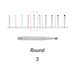 SS White Carbide Burs. RA-3 Round. 10 pcs.