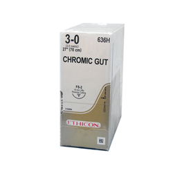 Ethicon Sutures. Chromic Gut. 636H 3-0 FS-2 27" 36/Box