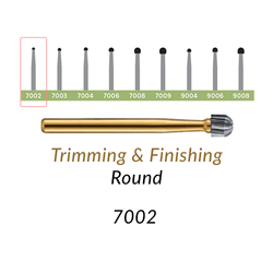 Carbide Burs. FG-7002 T&F 12-blades Round. 10 pcs.