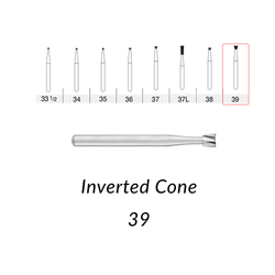 SS White Carbide Burs. FG-39 Inverted Cone. 10 pcs.