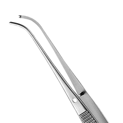 Semken Tissue Forcep, 1x2 Teeth, Curved, 12.5CM