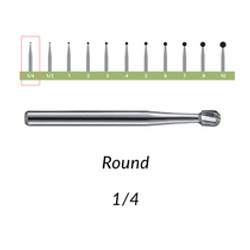 Carbide Burs. FG-1/4 OS Round. Pack of 100/Bag