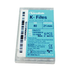 K-Files 21mm 6/Pack Sizes 45-80