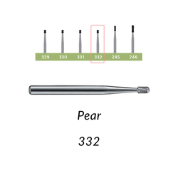Carbide Burs. FG-332, Pear. 10 pcs.