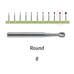 Carbide Burs. FG-8 Round. 10 pcs.