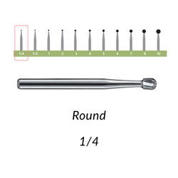 Carbide Burs. RA-1/4 Round. 10 pcs.