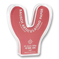 Bausch .008' (200 microns) RED Horseshoe shaped Articulating Paper, 50 Sheets
