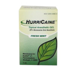 HurriCaine Fresh Mint Topical Anesthetic Gel (Benzocaine 20%), 1 oz. Jar