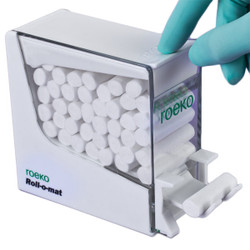 Roeko Roll-O-Mat Cotton Roll Dispenser - White, Plastic Construction, Size 134