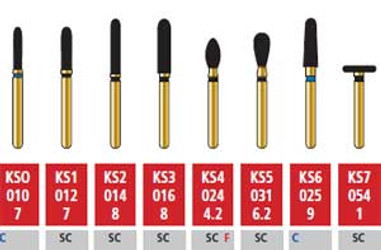 Alpen FG #KS5.031 SuperCoarse Grit, KS Series Diamond Bur. Package of 5 Burs