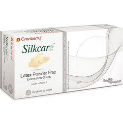 Silkcare Latex Gloves: Small, Powder-Free 100/Bx. Non-Sterile, Micro-Web