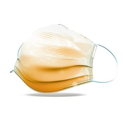 Repel Earloop Mask GOLD 50/Box. 4-Ply Quad-fold