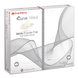 Cranberry Curve Fitted Nitrile Exam Glove, White Size 8.5 - 50 Pairs (100/Box)