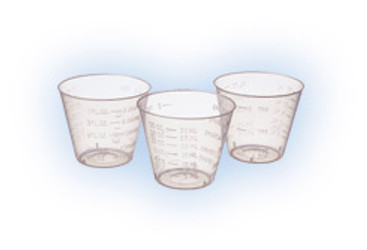 Crosstex 1 oz. Medicine/Mixing Cups - Clear Plastic, Box of 100