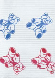Econoback Teddy Bear print Patient Bibs plain rectangle (13' x 19') 2 Ply