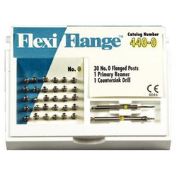 Flexi-Flange Yellow #0 Stainless Steel Post Economy Refill: 30 serrated posts