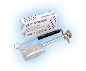 COE Aluminum Syringe for use with all rubber base impression materials. #159001