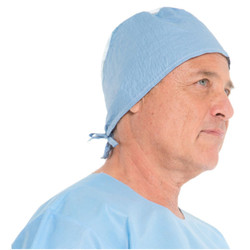 Kimberly-Clark Surgical Cap 100/Box. Universal Size, Blue, Tie Back Closure