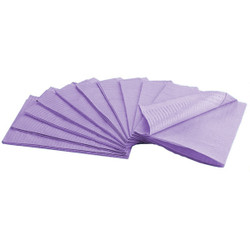 House Brand Patient Bibs PURPLE 13' x 18' 2-Ply Paper/1-Ply Poly 500/Cs