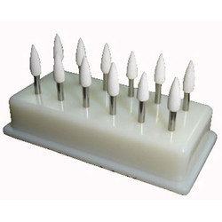 House Brand FL2 FG White Mounted Stone, 12/Pk. Flame finishing stones. Aluminum