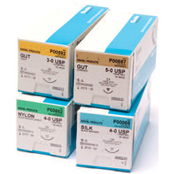 House Brand 3/0, 18' Plain Gut Suture with C-6 reverse-cutting 19mm needle