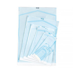 House Brand 3.50' x 9' Self-Sealing Sterilization Pouch, Paper/Blue-Green Film