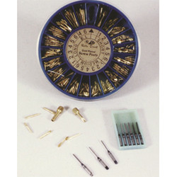 House Brand Gold-Plated Screw Post Refill - L1, #1 Long 11.8mm, Package of 12