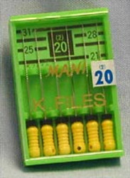 House Brand K-Files 25mm #15-40 Assorted 6/Box. Stainless Steel